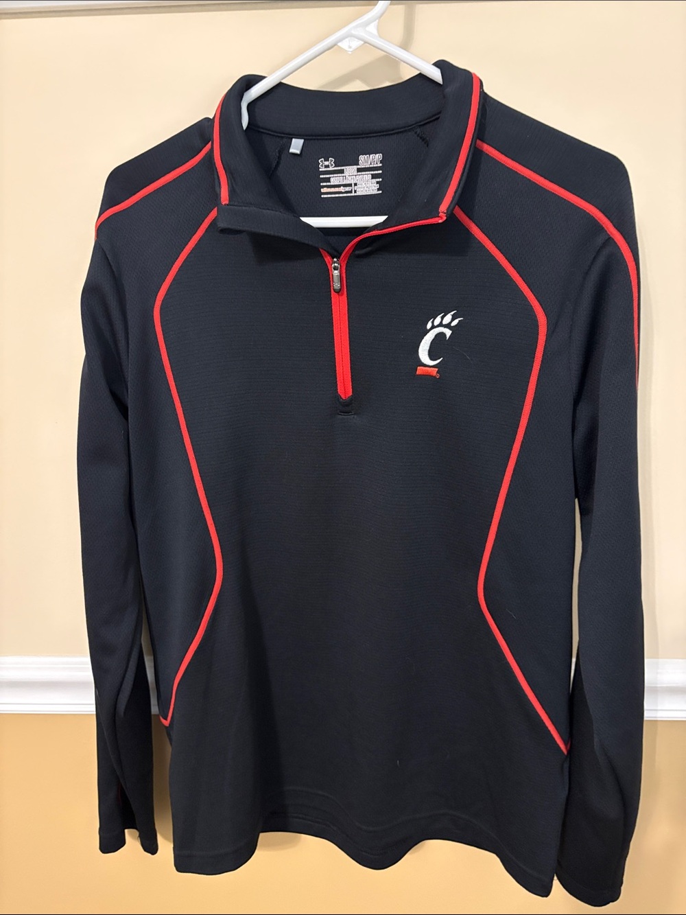 Under Armour Black Quarter-Zip Pullover with Red Trim
